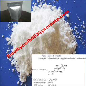 Minoxidil anti-perte matérielle pharmaceutique CAS: 38304-91-5 pour Antihypertensive